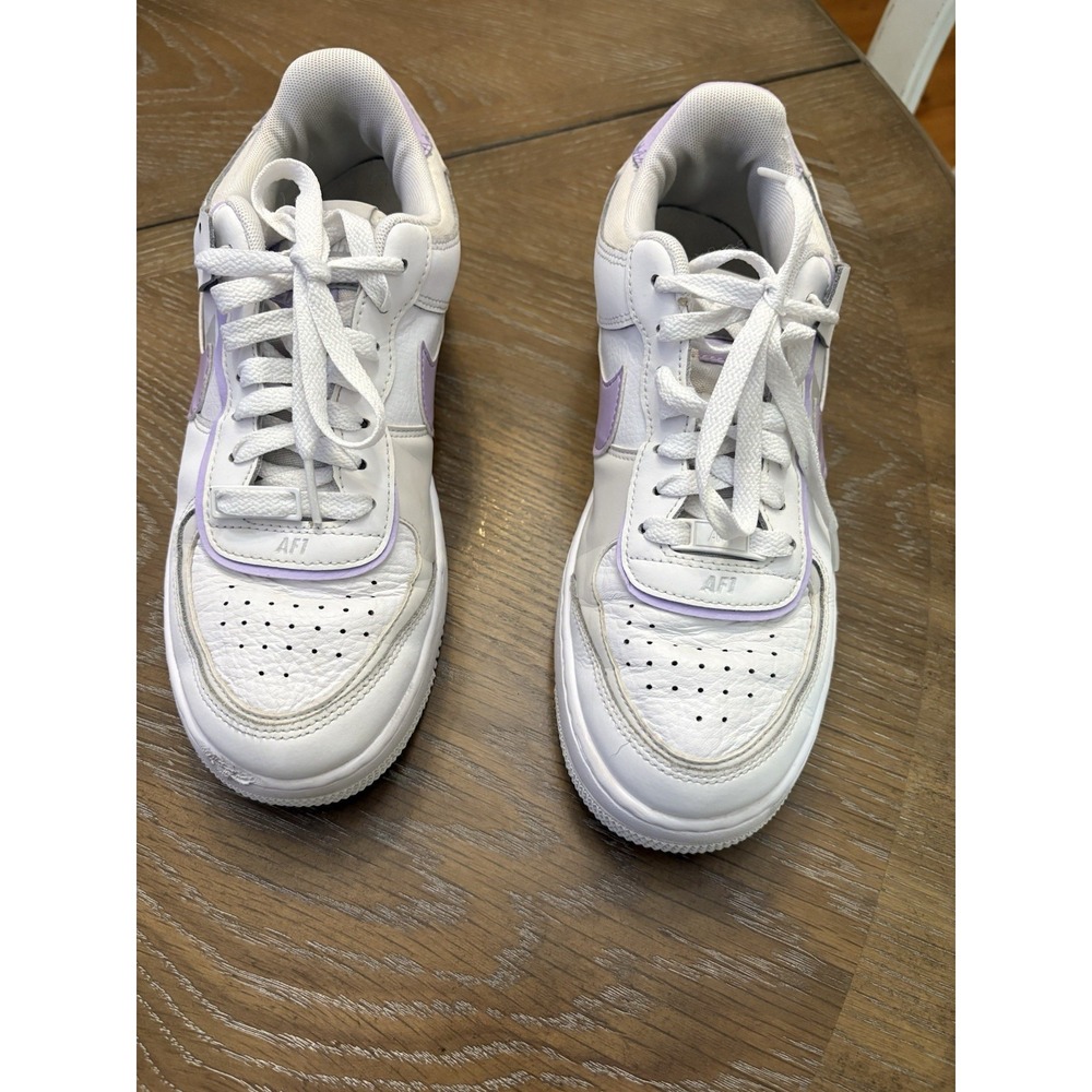 Nike Air Force 1 Shadow White Oxygen Purple Sneakers FN6335-102 Womens 8 - Picture 6 of 9